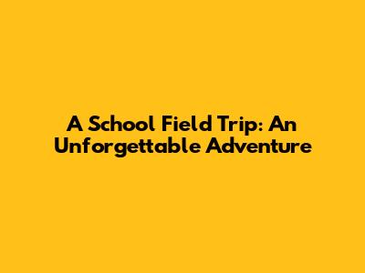 A School Field Trip: An Unforgettable Adventure