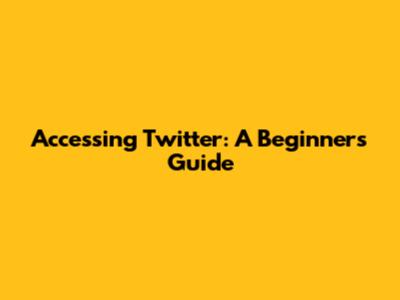 Accessing Twitter: A Beginner's Guide