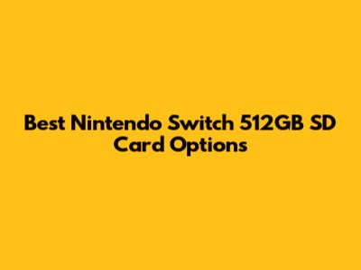 Best Nintendo Switch 512GB SD Card Options