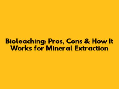 Bioleaching: Pros, Cons & How It Works for Mineral Extraction