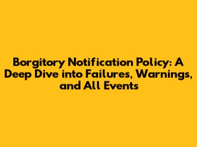 Borgitory Notification Policy: A Deep Dive into Failures, Warnings, and All Events