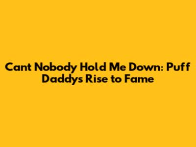 Can't Nobody Hold Me Down: Puff Daddy's Rise to Fame