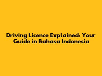Driving Licence Explained: Your Guide in Bahasa Indonesia