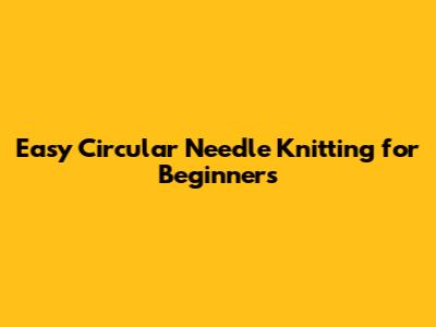 Easy Circular Needle Knitting for Beginners