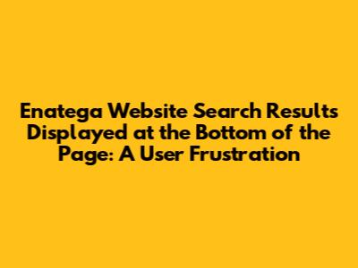 Enatega Website Search Results Displayed at the Bottom of the Page: A User Frustration