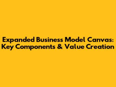 Expanded Business Model Canvas: Key Components & Value Creation