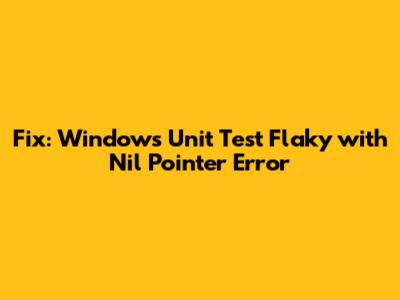 Fix: Windows Unit Test Flaky with Nil Pointer Error