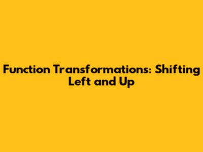 Function Transformations: Shifting Left and Up