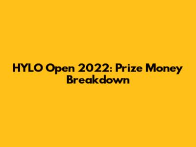 HYLO Open 2022: Prize Money Breakdown