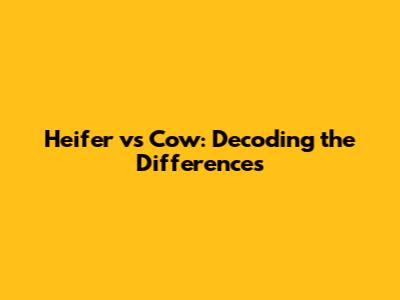 Heifer vs Cow: Decoding the Differences
