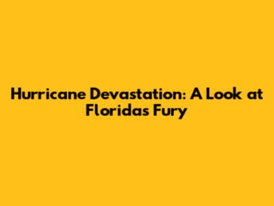 Hurricane Devastation: A Look at Florida's Fury