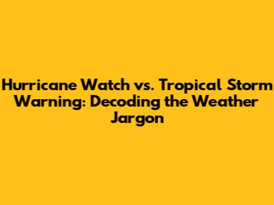 Hurricane Watch vs. Tropical Storm Warning: Decoding the Weather Jargon