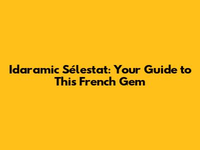 Idaramic Sélestat: Your Guide to This French Gem