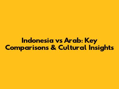 Indonesia vs Arab: Key Comparisons & Cultural Insights