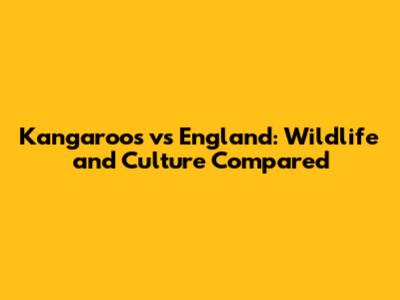 Kangaroos vs England: Wildlife and Culture Compared