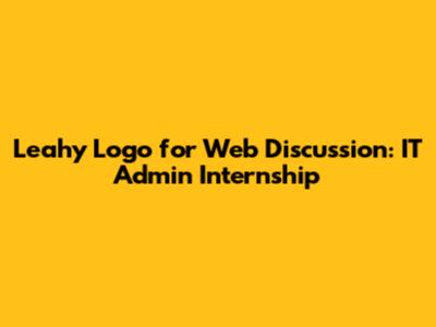 Leahy Logo for Web Discussion: IT Admin Internship