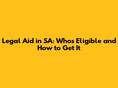 Legal Aid in SA: Who's Eligible and How to Get It