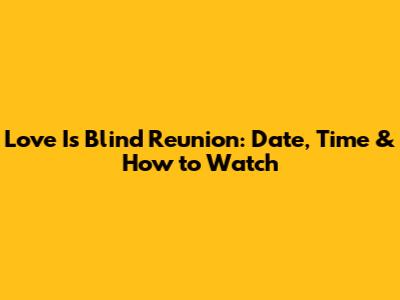 Love Is Blind Reunion: Date, Time & How to Watch