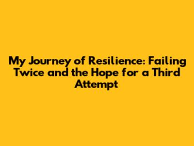 My Journey of Resilience: Failing Twice and the Hope for a Third Attempt