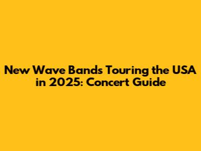 New Wave Bands Touring the USA in 2025: Concert Guide