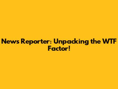 News Reporter: Unpacking the WTF Factor!