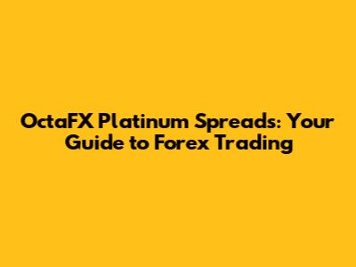 OctaFX Platinum Spreads: Your Guide to Forex Trading