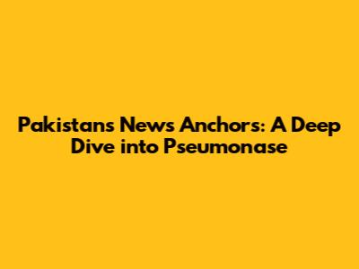 Pakistan's News Anchors: A Deep Dive into Pseumonase
