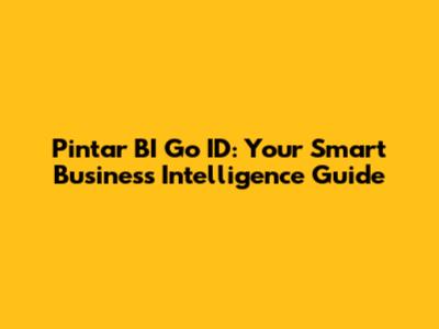 Pintar BI Go ID: Your Smart Business Intelligence Guide