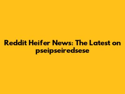 Reddit Heifer News: The Latest on pseipseiredsese