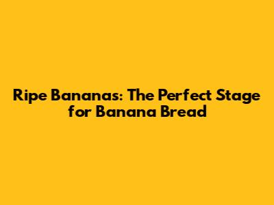 Ripe Bananas: The Perfect Stage for Banana Bread