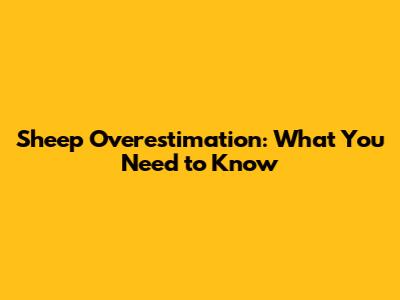 Sheep Overestimation: What You Need to Know