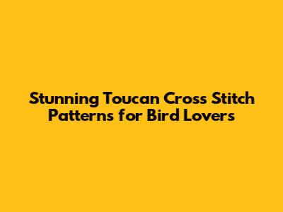 Stunning Toucan Cross Stitch Patterns for Bird Lovers