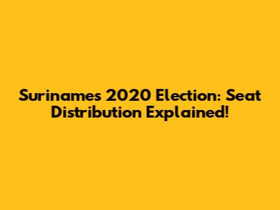 Suriname's 2020 Election: Seat Distribution Explained!