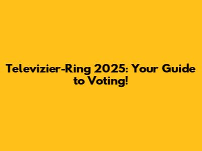 Televizier-Ring 2025: Your Guide to Voting!