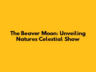 The Beaver Moon: Unveiling Nature's Celestial Show