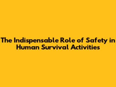 The Indispensable Role of Safety in Human Survival Activities