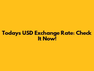 Today's USD Exchange Rate: Check It Now!