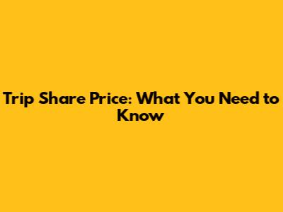Trip Share Price: What You Need to Know