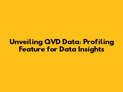 Unveiling QVD Data: Profiling Feature for Data Insights
