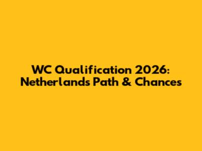WC Qualification 2026: Netherlands' Path & Chances