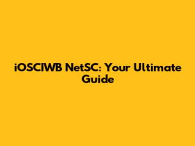 iOSCIWB NetSC: Your Ultimate Guide
