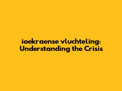 ioekraense vluchteling: Understanding the Crisis