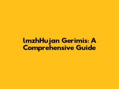 lmzhHujan Gerimis: A Comprehensive Guide